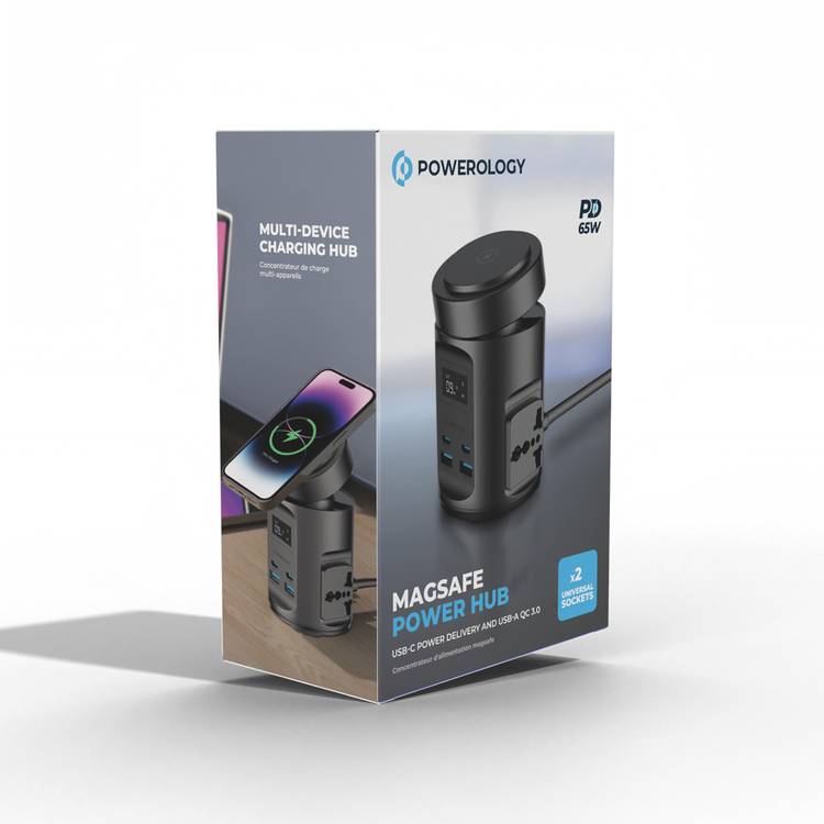 Powerology MagSafe Power Hub USB-C POWER DELIVERY AND USB-A QC 3.0