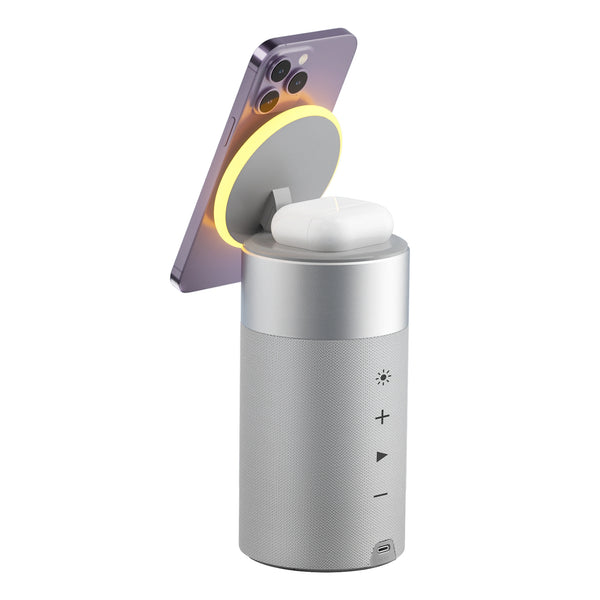 Wiwu Wireless Charging Stand Ambians Light Bluetooth Speaker Wi-W022