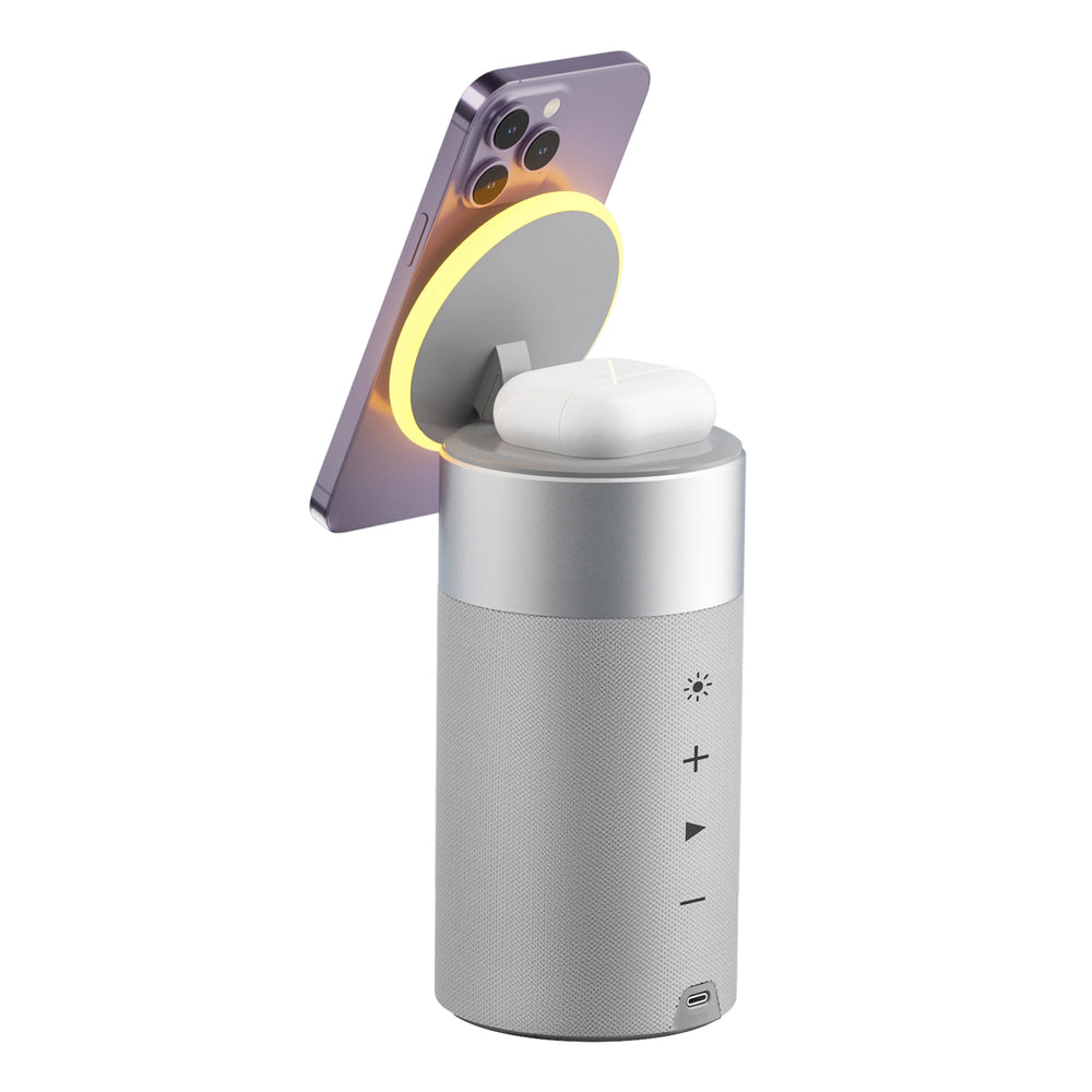 Wiwu Wireless Charging Stand Ambians Light Bluetooth Speaker