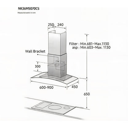SAMSUNG NK24M5070CS Bacalı Davlumbaz6