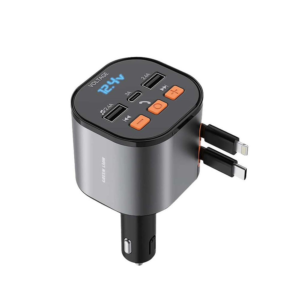 Green Lion FM Retractable 50W Araç Şarj Cihazı