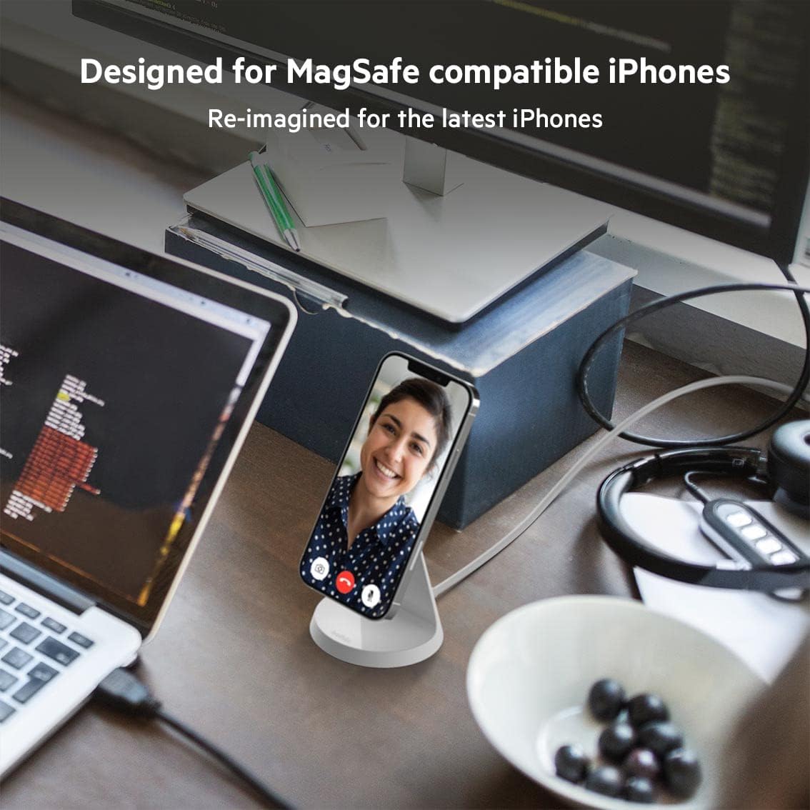 belkin-magnetic-wireless-charger-stand-for-magsafe-enabled-devices-with-20w-pd-power-adapter-included-white