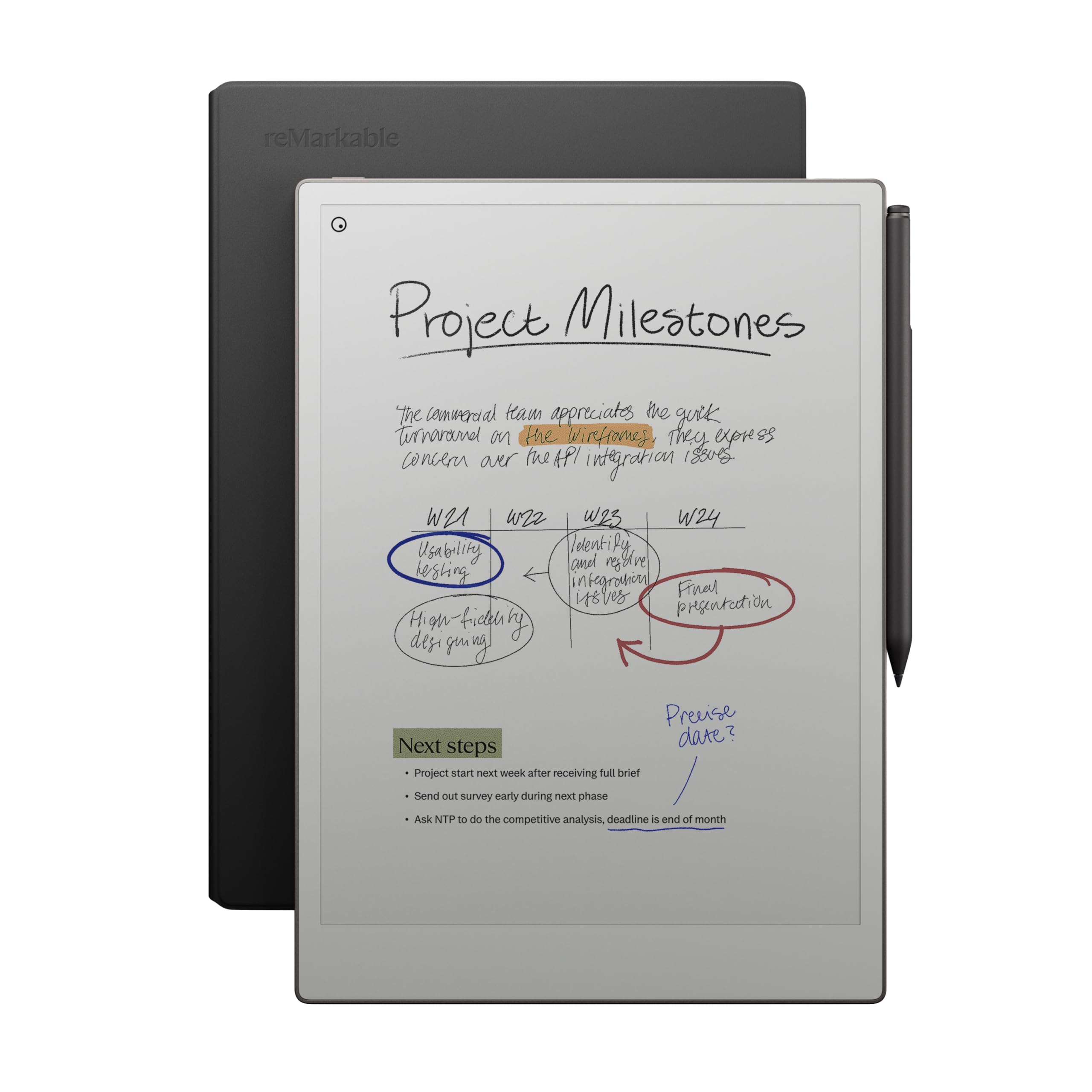 reMarkable 2 Paper Tablet + Marker Plus Kalem + Premium Leather