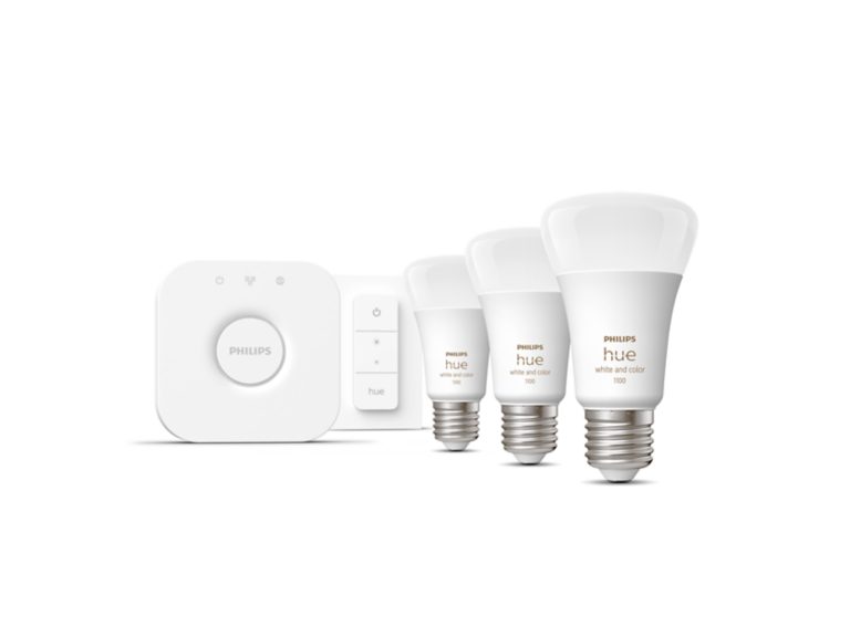 Philips Hue Başlangıç kiti: 3 E27 akıllı ampul (1100) + kısma anahtarı