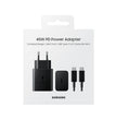 Samsung'un 45W PD (Power Delivery) destekli hızlı şarj adaptörü, USB-C'den USB-C'ye 1.8 metre