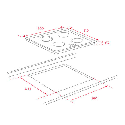 Samsung  NZ64M3707AK/OL Siyah Cam İndüksiyonlu Ankastre Ocak6