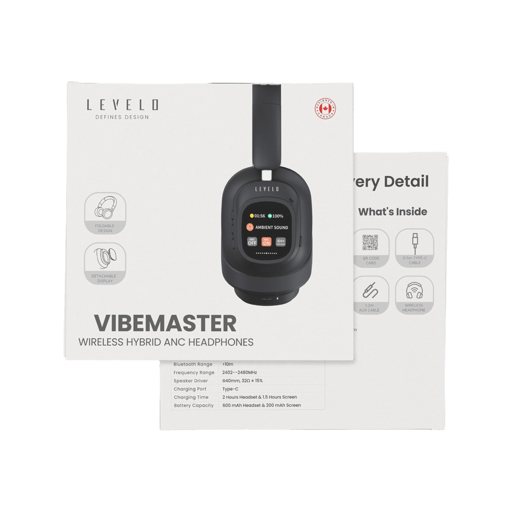 Levelo VibeMaster Wireless Hybrid ANC Headphone