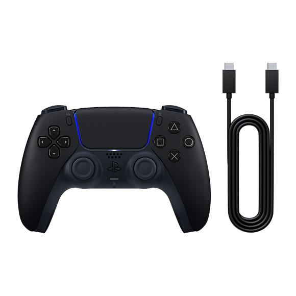 Sony DualSense Wireless Controller - Midnight Black & USB Cable for PC