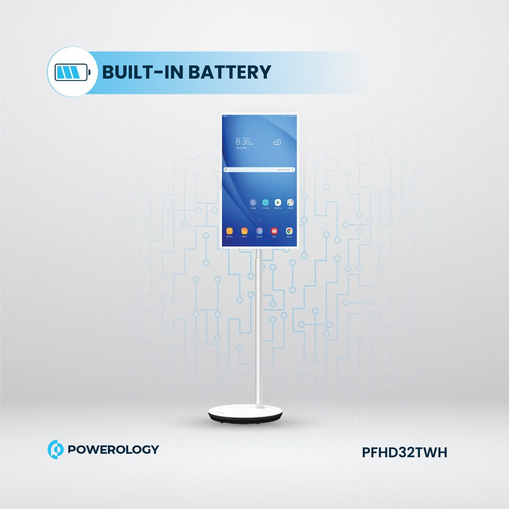 Powerology FHD Android 32” Tablet Standlı ve Dahili Pil 4+128GB