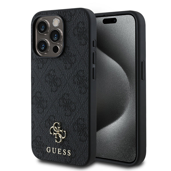 Apple iPhone 15 Pro Max Case Guess Original Licensed M-safe Charging Feature Small 4G Classic Cover