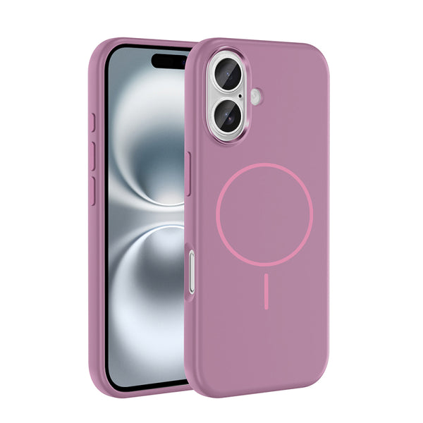 Apple iPhone 16 Kılıf M-Safe Şarj Özellikli Metal Kamera Çerçeveli Zore Edi Silikon Kapak