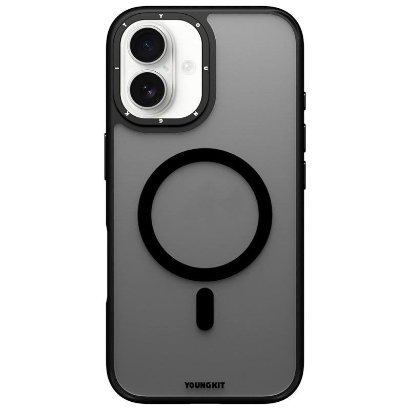 Apple iPhone 16 Kılıf Magsafe Şarj Özellikli Cam Arka Yüzey TPU Youngkit Gemstone Serisi Kapak