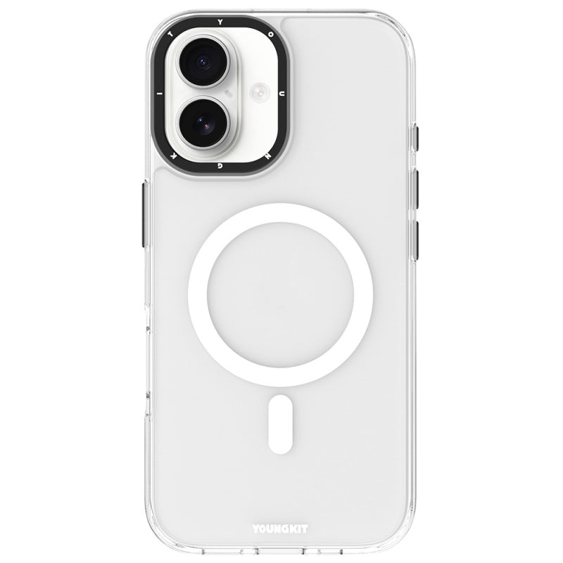 Apple iPhone 16 Kılıf Magsafe Şarj Özellikli Cam Arka Yüzey TPU Youngkit Gemstone Serisi Kapak