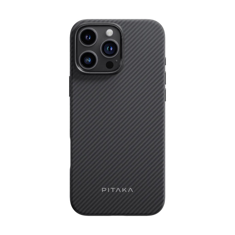 apple-iphone-16-pro-kilif-magsafe-sarj-ozellikli-aramid-fiber-pitaka-military-grade-classic-serisi-black-grey-twill-kapak