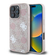 Apple iPhone 16 Pro Max Kılıf Guess Orjinal Lisanslı M-safe Şarj Özellikli 4G Desenli Yazı Logolu Peony Kapak