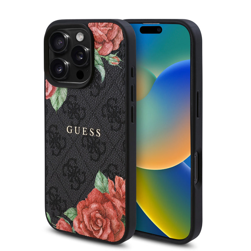apple-iphone-16-pro-max-kilif-guess-orjinal-lisansli-magsafe-sarj-ozellikli-gul-baskili-4g-desenli-yazi-logolu-kapak