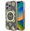 Apple iPhone 16 Pro Max Kılıf Guess Orjinal Lisanslı Magsafe Şarj Özellikli IML Peony ve 4G Desenli Klasik Logolu Kapak