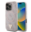 Apple iPhone 16 Pro Max Kılıf Guess Orjinal Lisanslı M-safe Şarj Özellikli PU Üçgen Logo 4G Desenli Kapak
