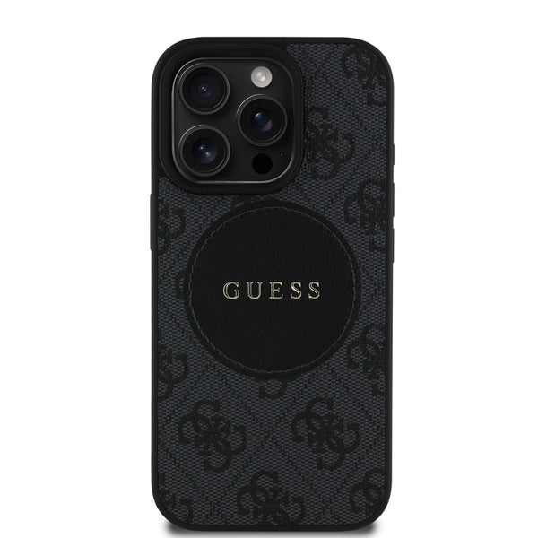 Apple iPhone 16 Pro Max Kılıf Guess Orjinal Lisanslı Magsafe Şarj Özellikli Yazı Logolu Circle Classic Kapak