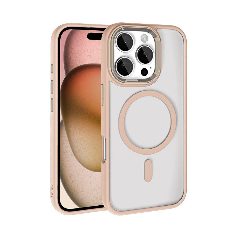 Apple iPhone 16 Pro Max Kılıf Wireless Şarj Özellikli Zore Krom M-safe Silikon Kapak