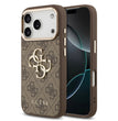 Apple iPhone 17 Pro Max Kılıf Guess Orjinal Lisanslı Gold Metal Kamera Çerçeveli 4G Desenli Metal Büyük 4G ve Yazı Logolu Kapak