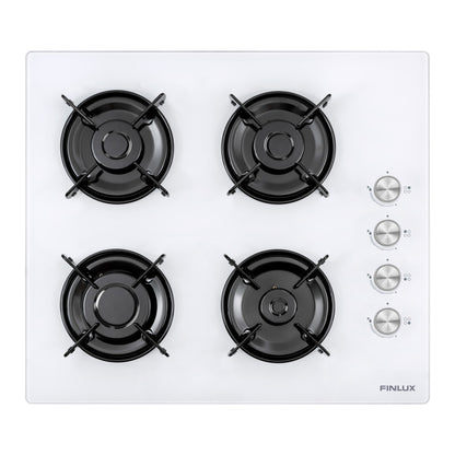 FINLUX FGH60GLW 4 Gözlü Beyaz Cam Ocak1