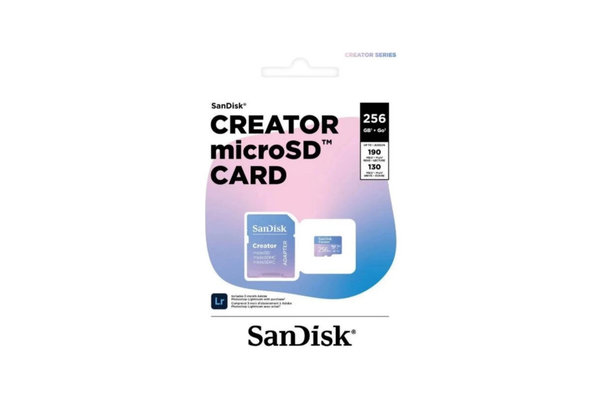 Sandisk Creator 512GB 190/130MB/s MicroSDXC UHS-I A2 V30 Memory Card with Adapter