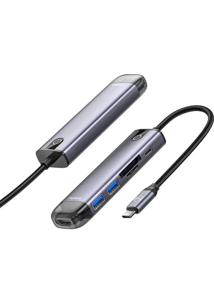 Mcdodo Hu-7740 6 in 1 Type C HDMI+USB-3.0 PD 100W Macbook Converter Multiplier Adapter 