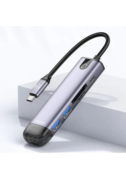 Mcdodo Hu-7740 6 In 1 Type C Hdmı+Usb-3.0 Pd 100W Macbook Çevirici Çoklayıcı Adaptör