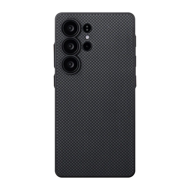 Galaxy S25 Ultra Kılıf M-safe Şarj Özellikli Aramid Fiber 3 Fonksiyon Butonlu Pitaka PinButton Serisi Kapak