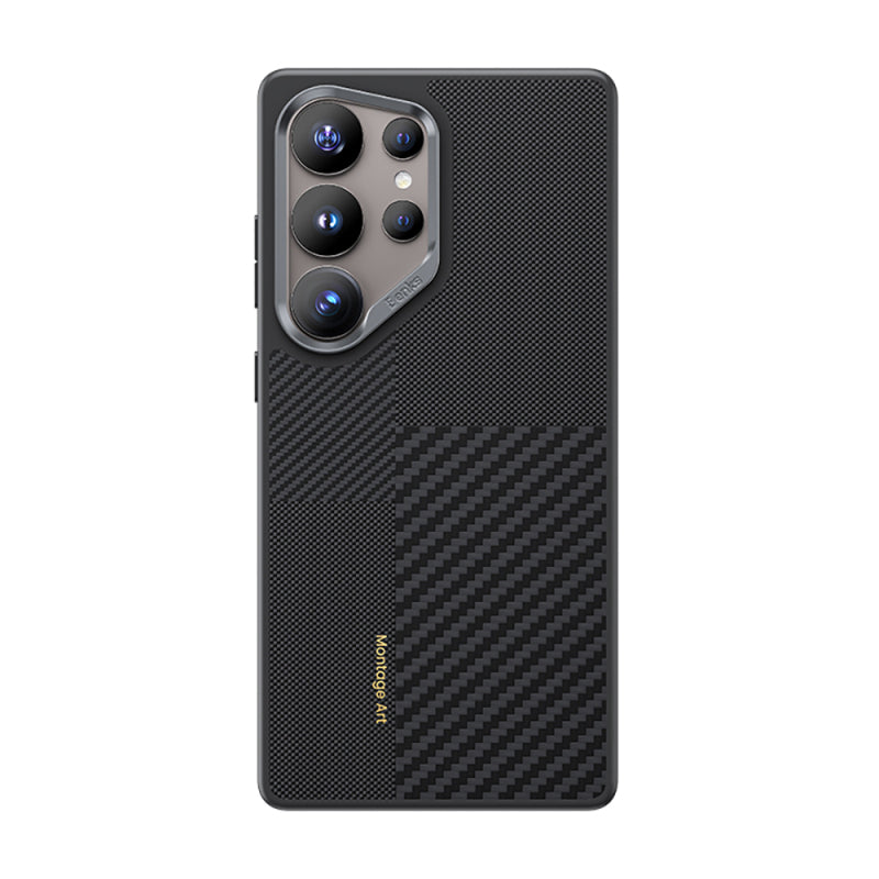 galaxy-s25-ultra-kilif-m-safe-sarj-ozellikli-karbon-fiber-benks-montage-hybrid-armorpro-kevlar-kapak