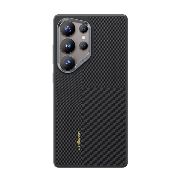 Galaxy S25 Ultra Kılıf M-safe Şarj Özellikli Karbon Fiber Benks Montage Hybrid ArmorPro Kevlar Kapak