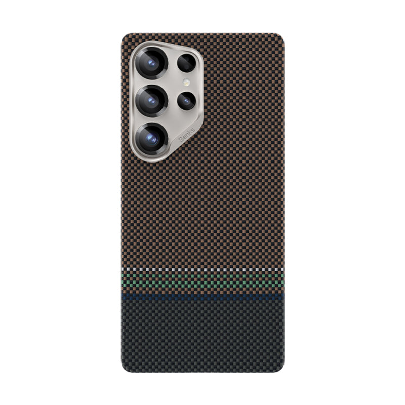 Galaxy S25 Ultra Kılıf M-safe Şarj Özellikli Karbon Fiber Tasarımlı Benks Prestige ArmorAir Kevlar Kapak