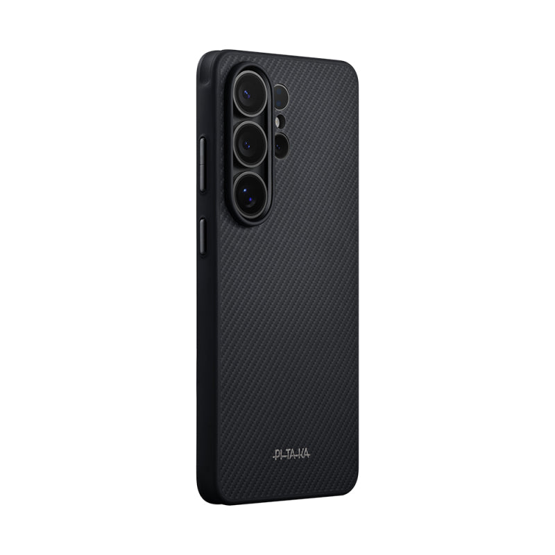 galaxy-s26-ultra-case-m-safe-charging-feature-600d-aramid-fiber-pitaka-cairn-series-black-grey-twill-cover