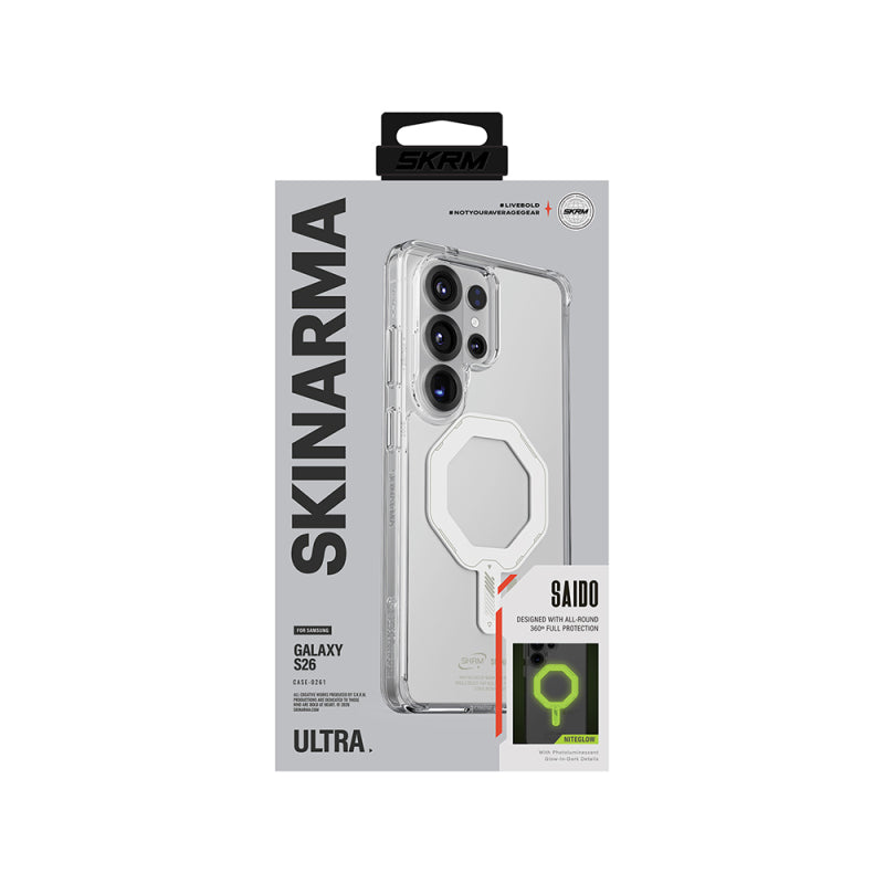 samsung-galaxy-s26-ultra-case-m-safe-charging-feature-transparent-airbag-design-skinarma-saido-mag-charge-nightglow-cover
