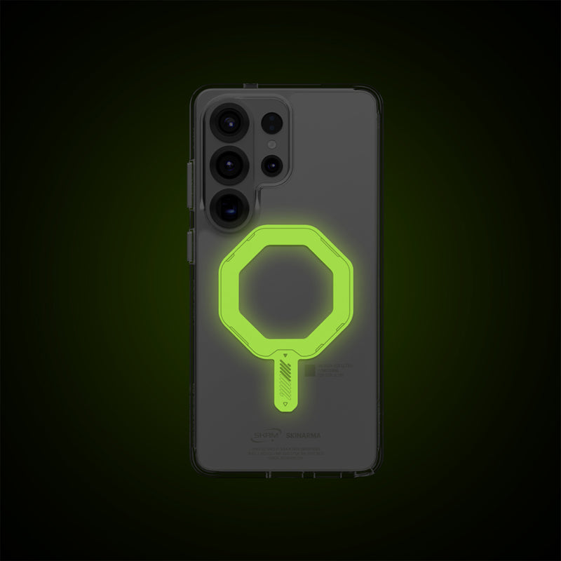 samsung-galaxy-s26-ultra-case-m-safe-charging-feature-transparent-airbag-design-skinarma-saido-mag-charge-nightglow-cover