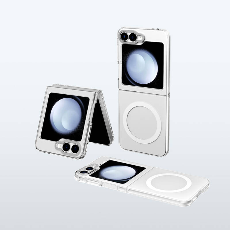 Galaxy Z Flip 6 Kılıf M-safe Şarj Özellikli Şeffaf Youngkit Crystal Shield Serisi Kapak