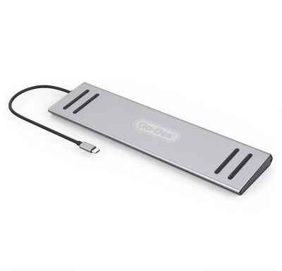 Go Des 14 in 1 Stand Özellikli Type-C Hub SD Kart-RJ45-HDMI-VGA-Usb Çoğaltıcı