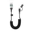 Go Des GD-UC805 4in1 Type-C+USB-A to Type-C+Lightning Sarmal PD Şarj ve Data Kablosu 60W 1.8M