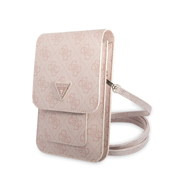 Guess Original Licensed 4G Patterned Triangle Logo 5 Compartment Shoulder Bag with Magnetic Closure 