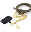 Guess Orjinal Lisanslı 4G Desenli Zincirli 4G Metal Logolu Çapraz Vücut PU Telefon Askı Kayışı