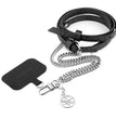 Guess Orjinal Lisanslı 4G Desenli Zincirli 4G Metal Logolu Çapraz Vücut PU Telefon Askı Kayışı