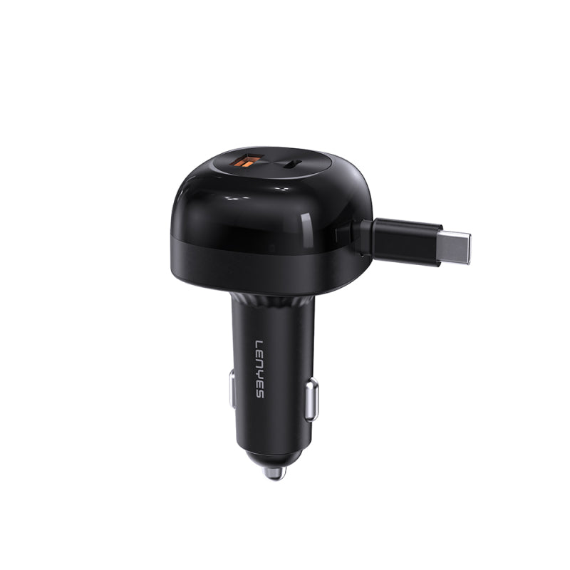 lenyes-ca59-type-c-car-charger-with-type-c-usb-a-port-wired-fast-charging-pd-60w