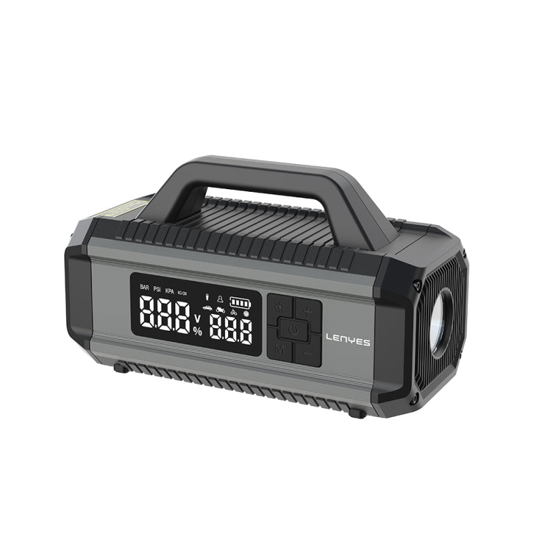 lenyes-lci202-led-isikli-arac-aku-acil-durum-takviye-guc-kaynagi-ve-hava-kompresoru-12v-150w-10000mah