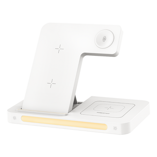 Recci RCW-31 4-in-1 M-safe 15W Fast Charging LED Illuminated Magnetic Wireless Charging Stand 