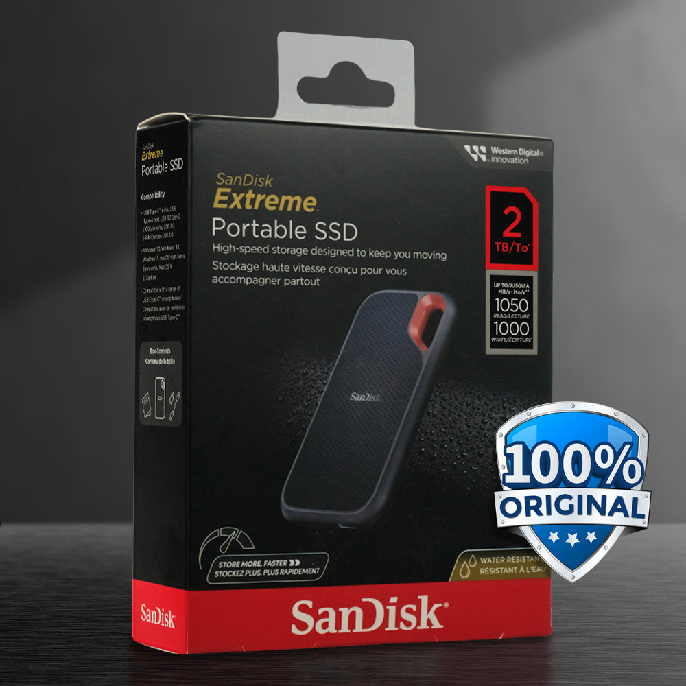 SanDisk Portable SSD 2 TB (SSD teknolojili harici sabit disk, 2,5 inç, 800 MB/s aktarım hızı, sağlam sürücü, dayanıklı kauçuktan sağlam sabitleme halkası) gri