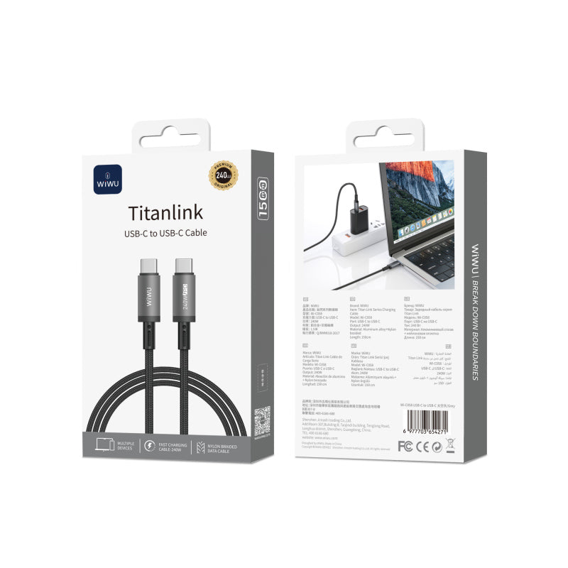 wiwu-wi-c058-titanlink-serisi-type-c-to-type-c-hizli-sarj-ozellikli-data-ve-sarj-kablosu-240w-1-5m