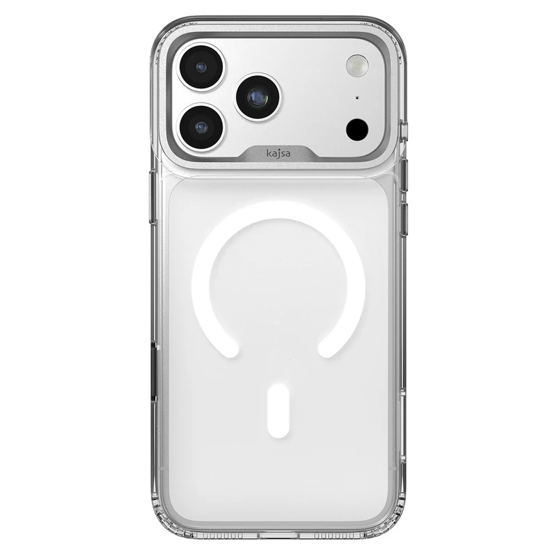 Kajsa Aluminium Trans-Shield Back Case With Magsafe Silver 17 Pro Max