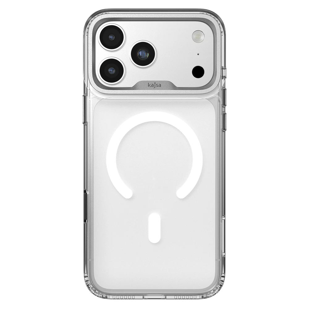 Kajsa Aluminium Trans-Shield Back Case With Magsafe Silver 17 Pro Max