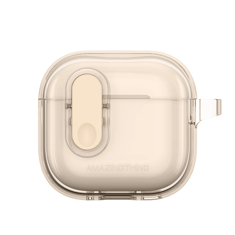 AmazingThing Apple AirPods 4 Click Case Açık Kahverengi Kılıf